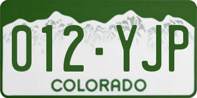 CO license plate 012YJP