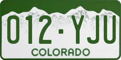 CO license plate 012YJU