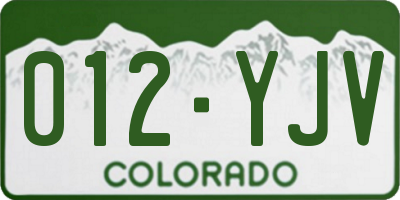 CO license plate 012YJV