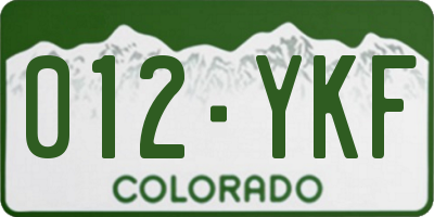 CO license plate 012YKF