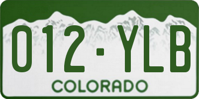 CO license plate 012YLB