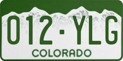 CO license plate 012YLG