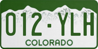 CO license plate 012YLH