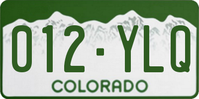 CO license plate 012YLQ