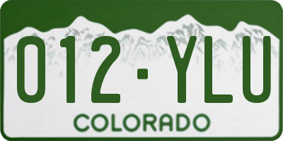CO license plate 012YLU