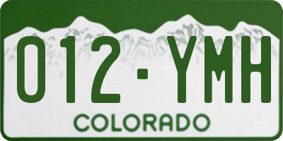 CO license plate 012YMH