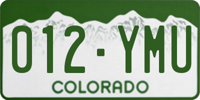 CO license plate 012YMU