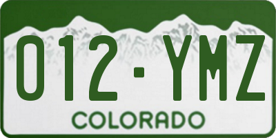 CO license plate 012YMZ