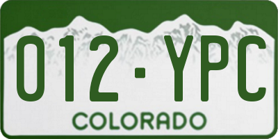 CO license plate 012YPC