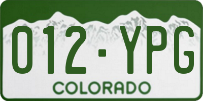 CO license plate 012YPG