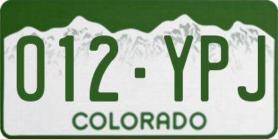 CO license plate 012YPJ