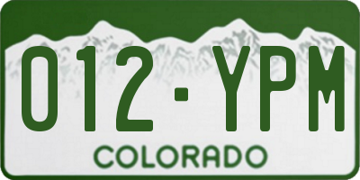 CO license plate 012YPM
