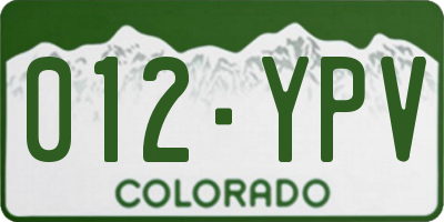 CO license plate 012YPV