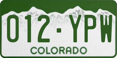 CO license plate 012YPW