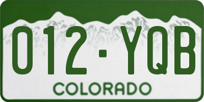 CO license plate 012YQB