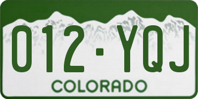 CO license plate 012YQJ
