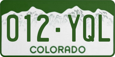 CO license plate 012YQL