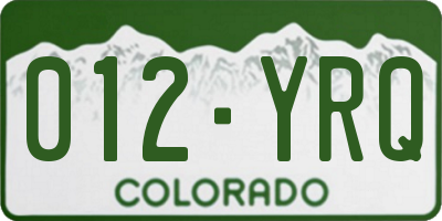 CO license plate 012YRQ