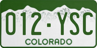 CO license plate 012YSC