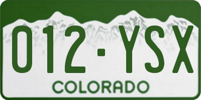 CO license plate 012YSX