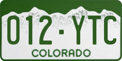 CO license plate 012YTC