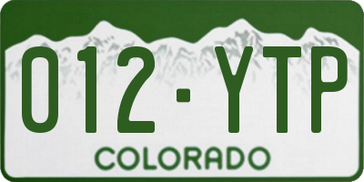 CO license plate 012YTP