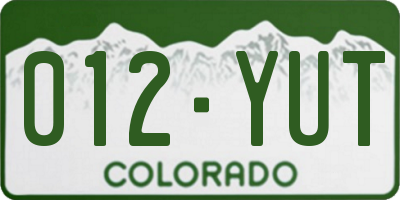 CO license plate 012YUT