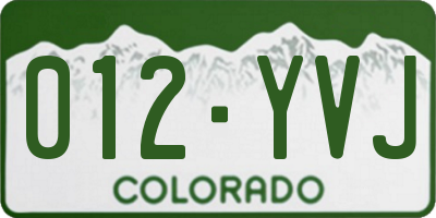 CO license plate 012YVJ