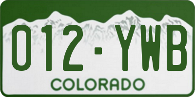 CO license plate 012YWB