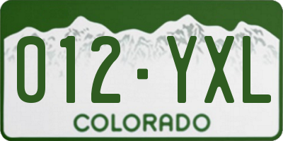 CO license plate 012YXL