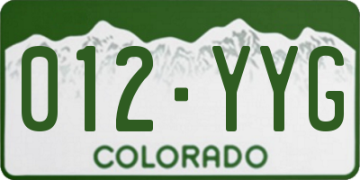 CO license plate 012YYG