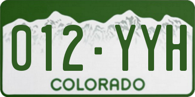 CO license plate 012YYH
