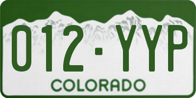 CO license plate 012YYP