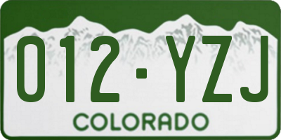 CO license plate 012YZJ