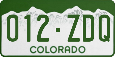CO license plate 012ZDQ