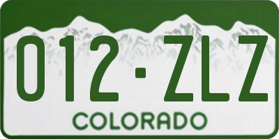 CO license plate 012ZLZ