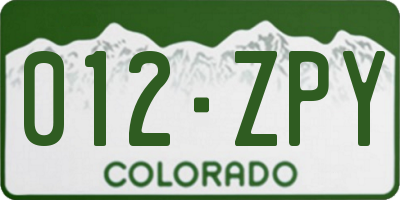 CO license plate 012ZPY