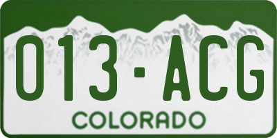 CO license plate 013ACG