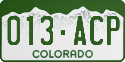 CO license plate 013ACP