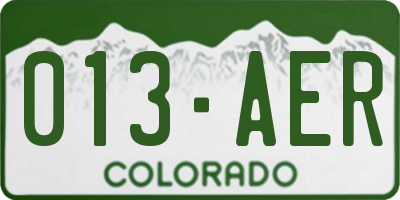 CO license plate 013AER