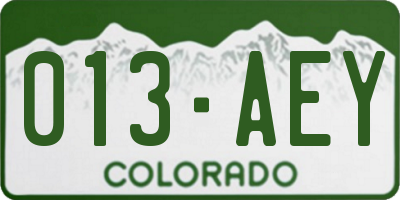 CO license plate 013AEY