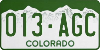 CO license plate 013AGC