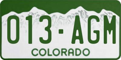 CO license plate 013AGM
