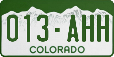 CO license plate 013AHH