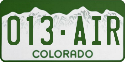 CO license plate 013AIR