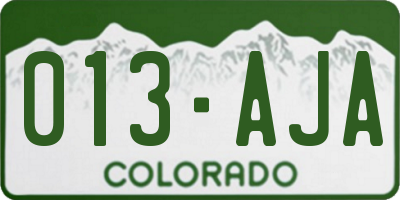 CO license plate 013AJA
