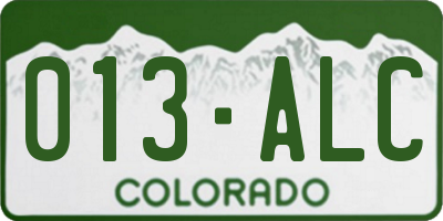 CO license plate 013ALC