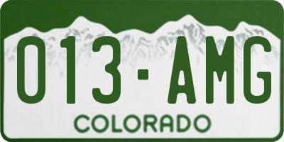 CO license plate 013AMG