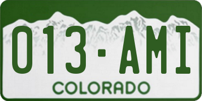 CO license plate 013AMI