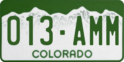 CO license plate 013AMM